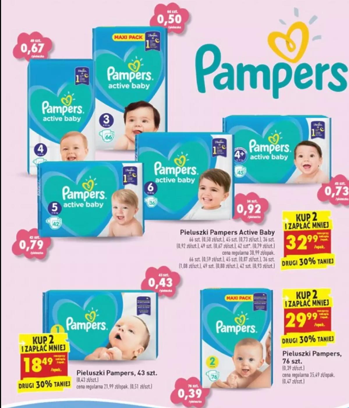 pampers dziecko wielkości owoca