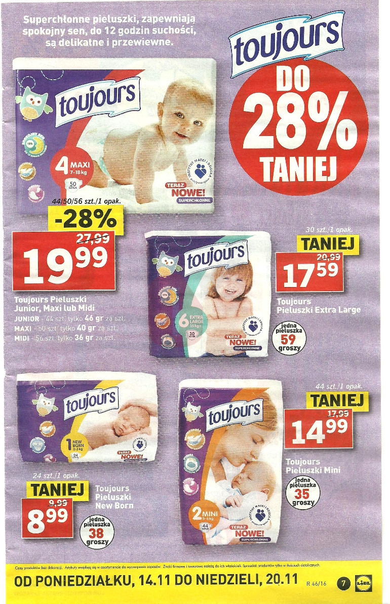 promocja na pieluchy w lidlu