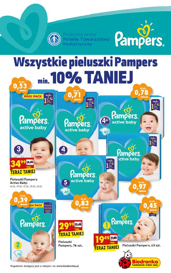 pieluchomajtki pampers pasek z tyłu