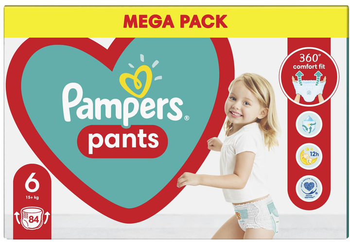 подгузники-трусики pampers pants размер 5 junior 12-17 кг 48 шт