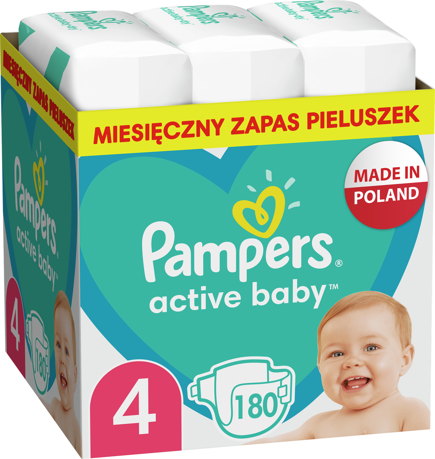 pampers active dry 4 opakowania