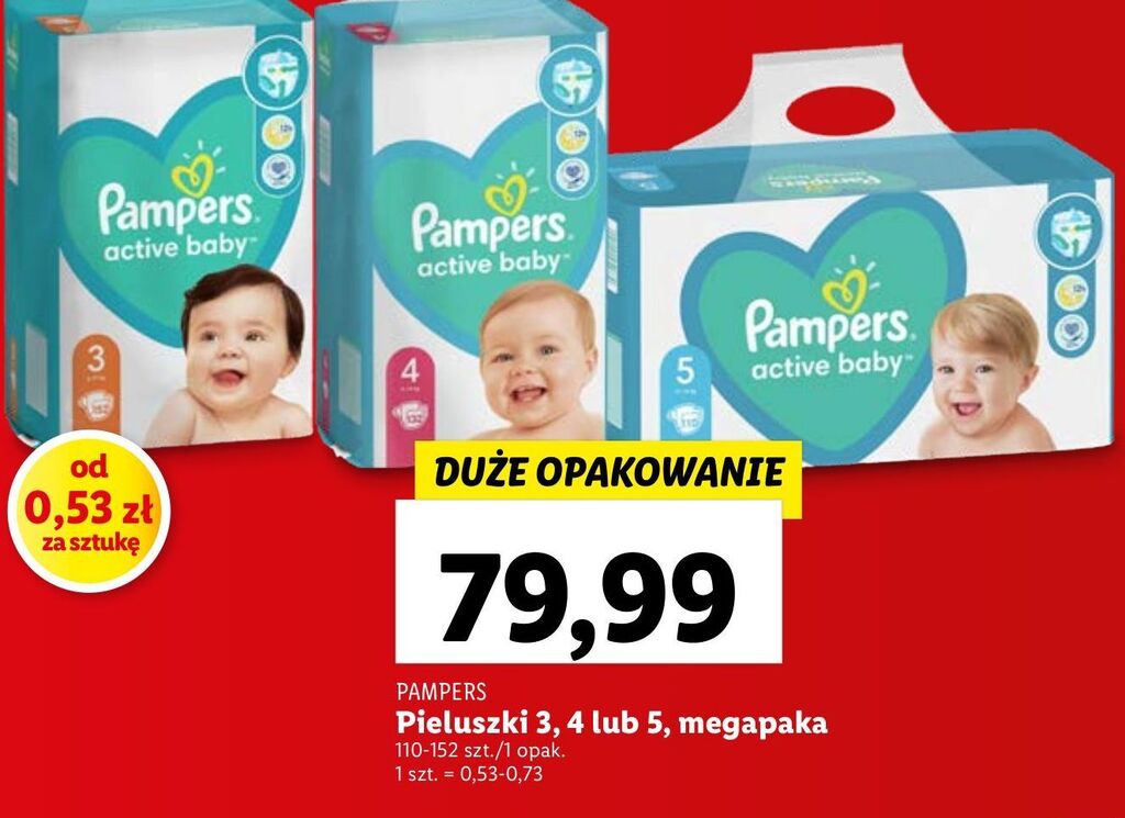 pieluchomajtki firmy pampers rozmiar 6