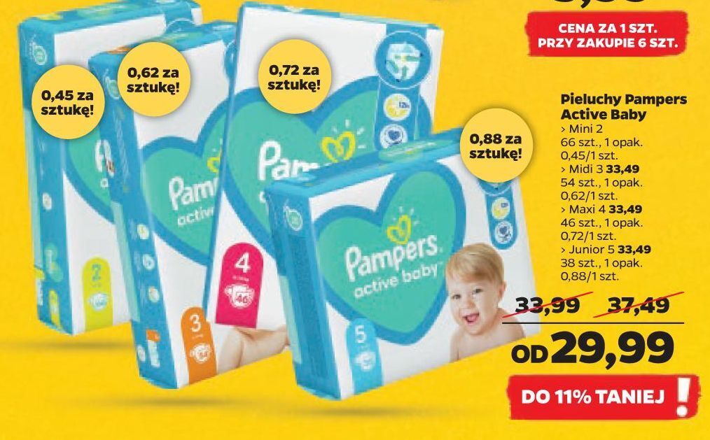 pieluszki jednorazowe z wycięciem na pępek pampers