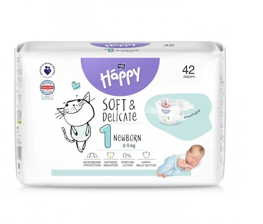 pampers new baby pieluchy rozmiar 1 newborn 2-5kg 43 sztuki