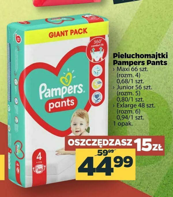 pieluchomajtki pampers pants 5 mega box junior 96szt