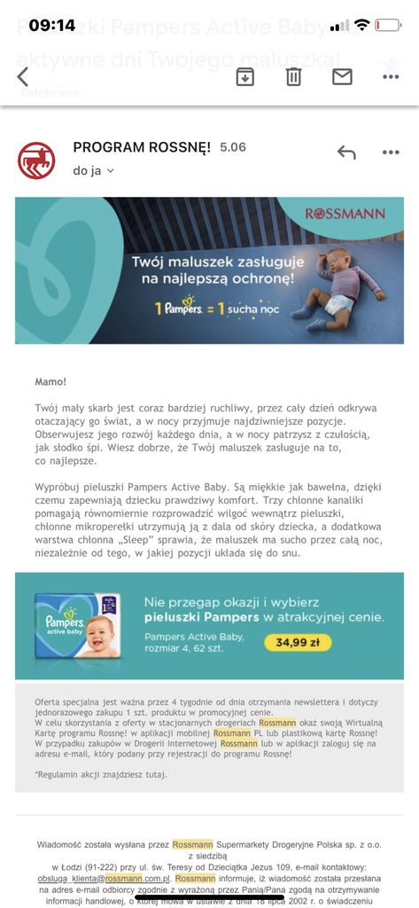 chusteczki pampers natural clean 12x64